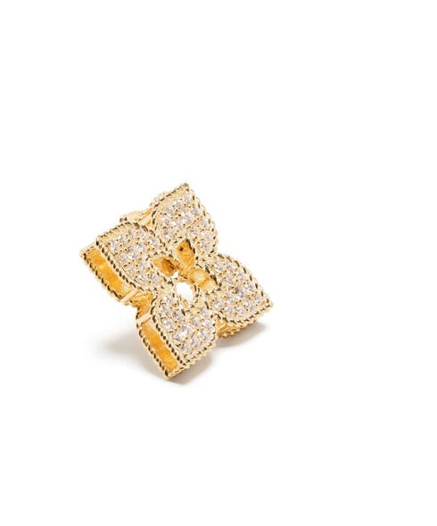 arete Princesa veneciana en oro amarillo de 18kt con diamantes
